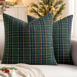 MIULEE Tartan Plaid Pillow Cases – Seasonal Entryway and Guest Room Holiday Decor, Pack of 2 Accent Covers