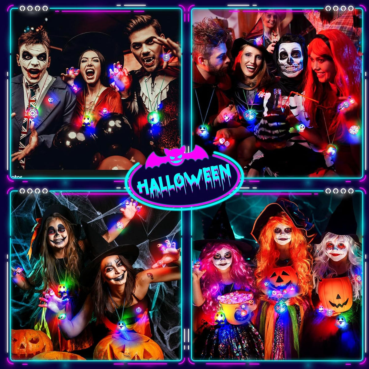HAOHAN Worry-Free Halloween Treat Alternatives – 118 Pcs Non-Toxic Light-Up Toys for Sugar-Free & Allergy-Friendly Parties