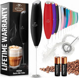 Zulay Kitchen Compact Coffee Frother Wand – Desk-Side Productivity Booster for Focus Routines and Lattes in Brushed Silver