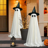Lightweight Halloween Ghost Set for Outdoor Dining and Entryway, Easy-Carry Battery LED Pair
