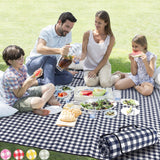 ZAZE Gingham Picnic Blanket – Child-Friendly Outdoor Mat for Playdates, Beach Trips, and Backyard Rest Time