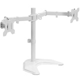 VIVO STAND-V002F Heavy-Duty Free-Standing Dual Monitor Mount for Work-From-Home Professionals, Tool-Free Desk Stand for Two Screens
