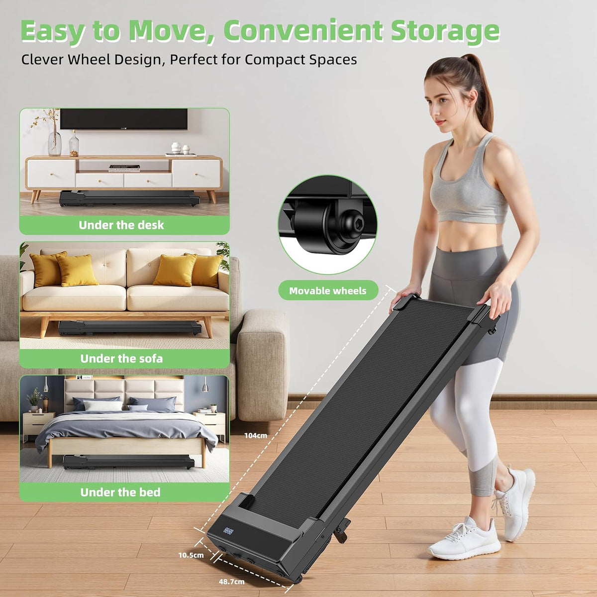 WalkingPad Pro Compact Walking Mat - Mindful Movement Machine for Apartment Wellness, 5% Manual Incline for Gentle Challenge