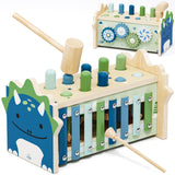 Lehoo Castle Montessori Toy as a 1st Birthday or Thanksgiving Gift, Natural Wood Pounding, Xylophone and Spinning Gear Set