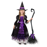 Spooktacular Creations Fairytale Witch Dress and Hat – Comfortable Halloween Costume for Home Pretend Play and Neighborhood Trick-or-Treating