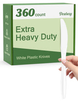 Dealusy Extra Heavy Duty Clear Silverware 360 Count for Backyard Barbecues, Outdoor Events and Portable Meals