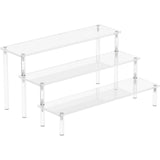 MEGHA 3-Tier Acrylic Riser Shelf – Living Room Decor for Figurines and Collectibles