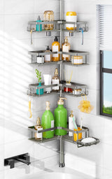 HAMITOR Tension Pole Shower Organizer — Finishes That Elevate Any Bathroom Decor