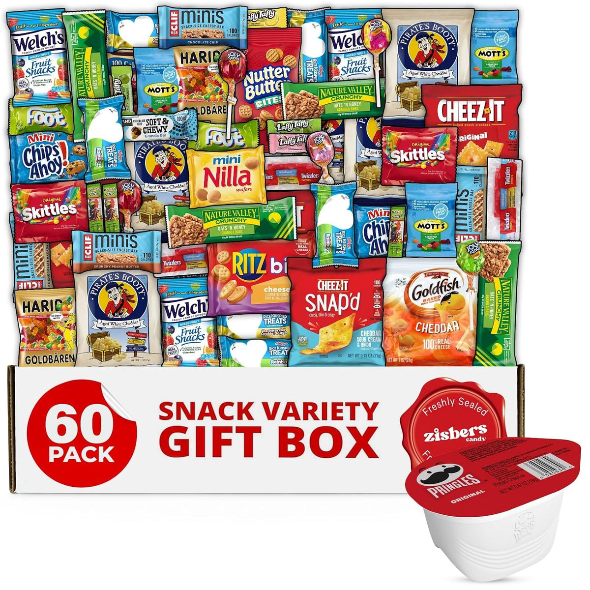 a 60-count snack assortment in one gift box