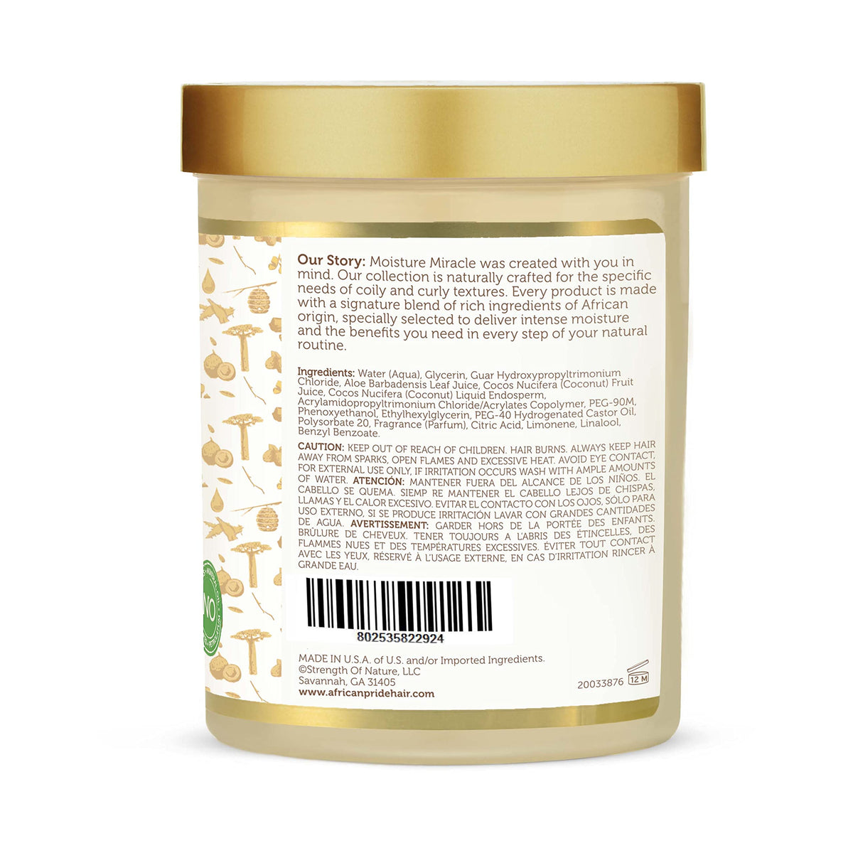 African Pride Moisture Miracle Pre-Poo – Mindful Hair Care for Coily and Curly Textures, Gentle Aloe Detangler for a Calming Shower Ritual