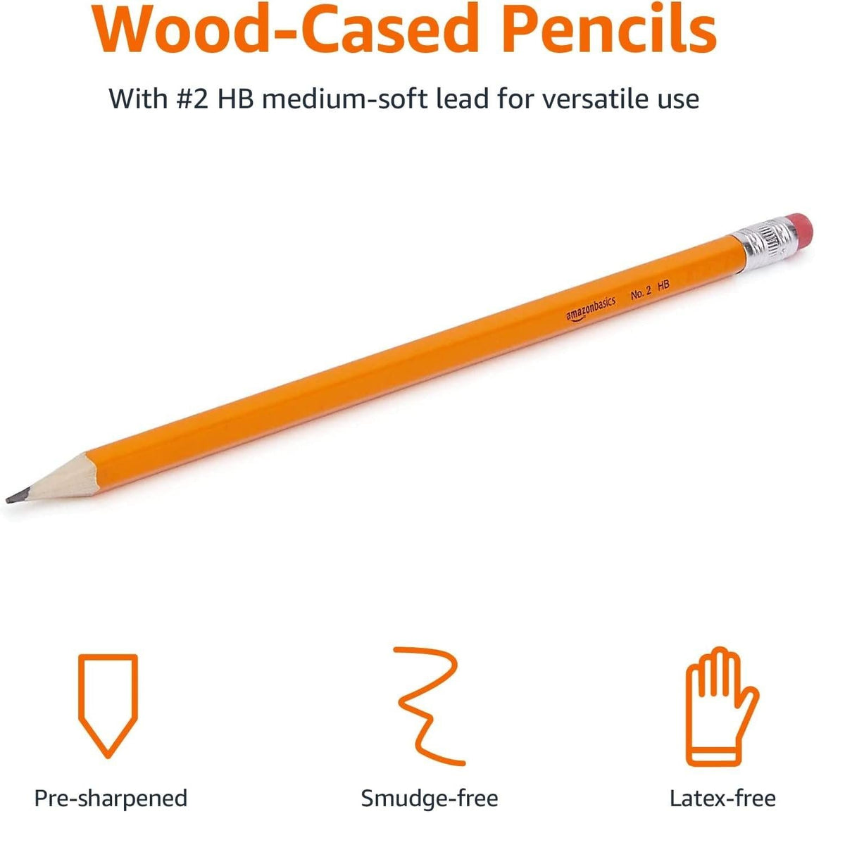 Amazon Basics #2 HB School Pencils – Reliable Writing Pencils for Planners, Standardized Answer Sheets, and Meeting Room Notes, 300 Count