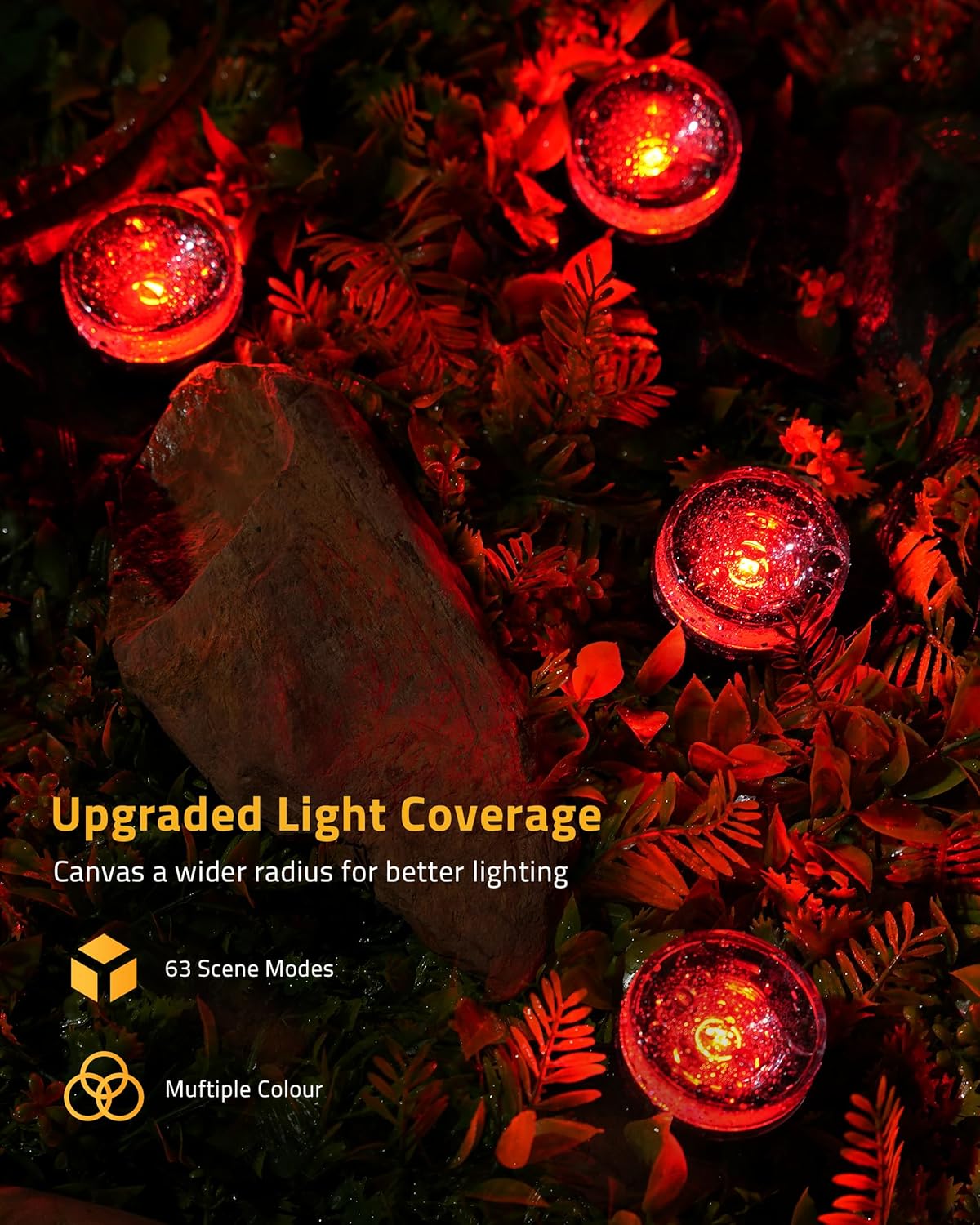 Aoycocr Sleek Pathway String – Streamlined 50FT Outdoor Lighting with Effortless App Control