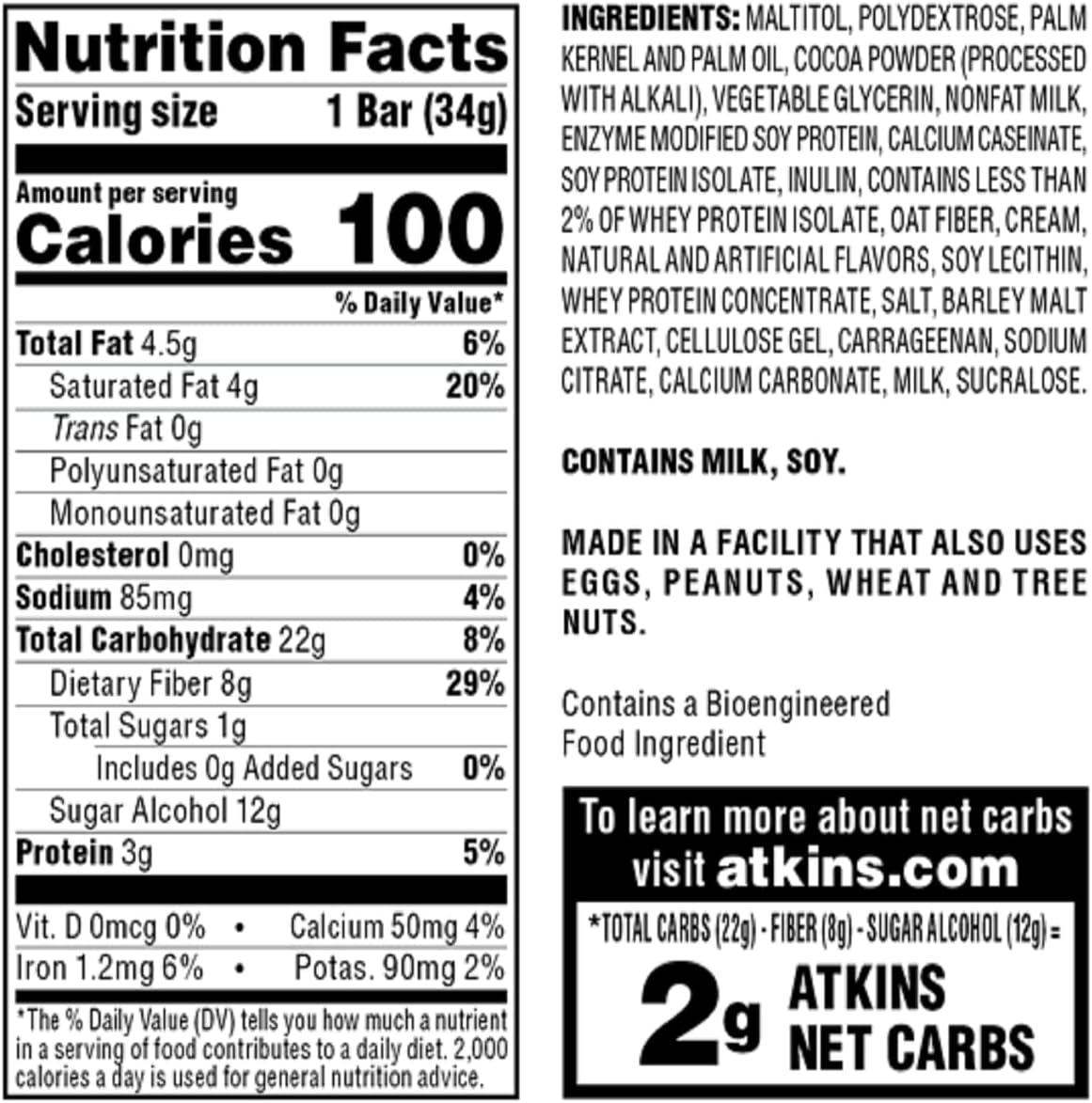 Atkins Endulge Chocolate Caramel Mousse Bar – Portion-Controlled Sweet Ritual for Weight Management, 5 Count