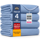 Utopia Bedding Waterproof Bed Pads – Potty Training Mattress Protector for Crib and Travel Cot, 34x36 Blue