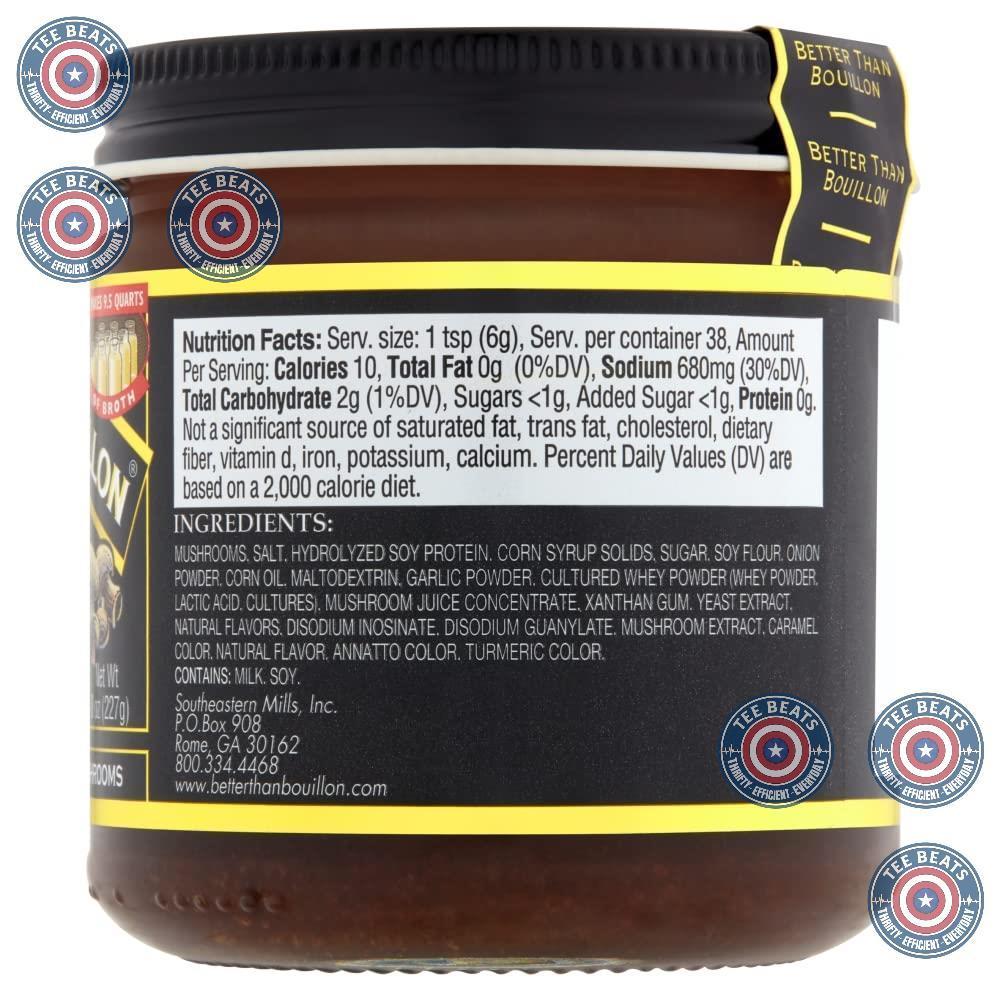 Better Than Bouillon Premium Mushroom Base – 38-Serving Jar for One-Pot and Slow Cooker Meal Prep