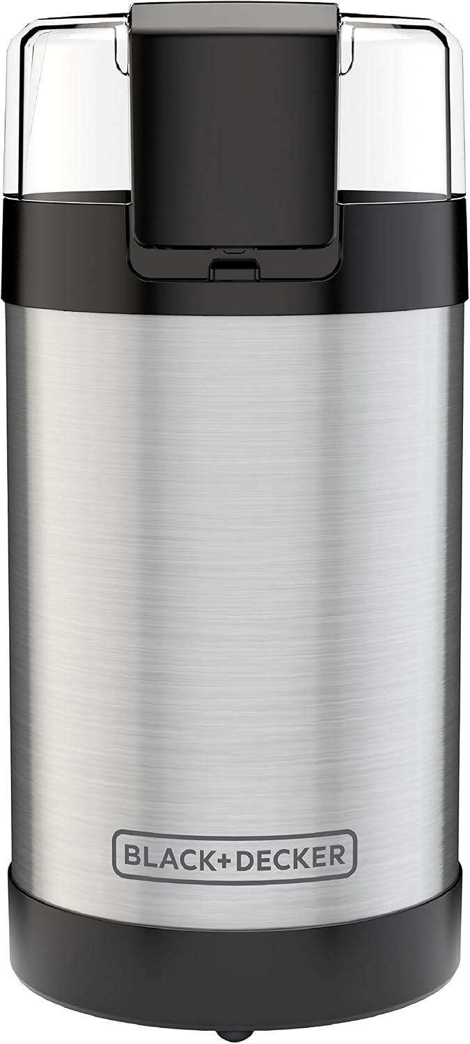 BLACK+DECKER One-Touch Coffee & Spice Grinder – Quick 130-Watt Grinder for Fast Pre-Work Morning Brewing