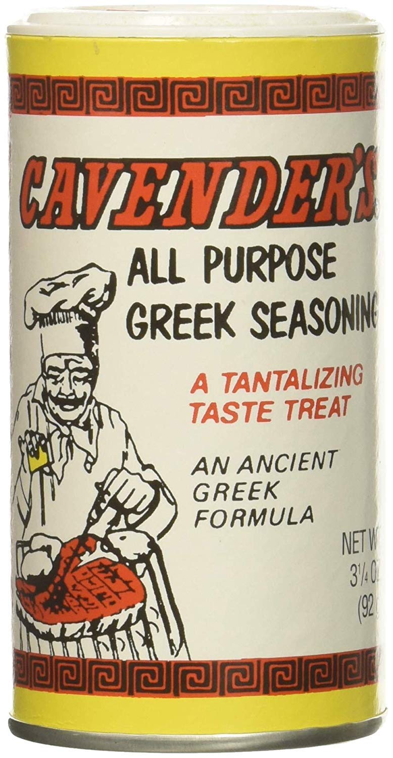 blend of salt, black pepper, garlic, oregano, parsley, and five other spices