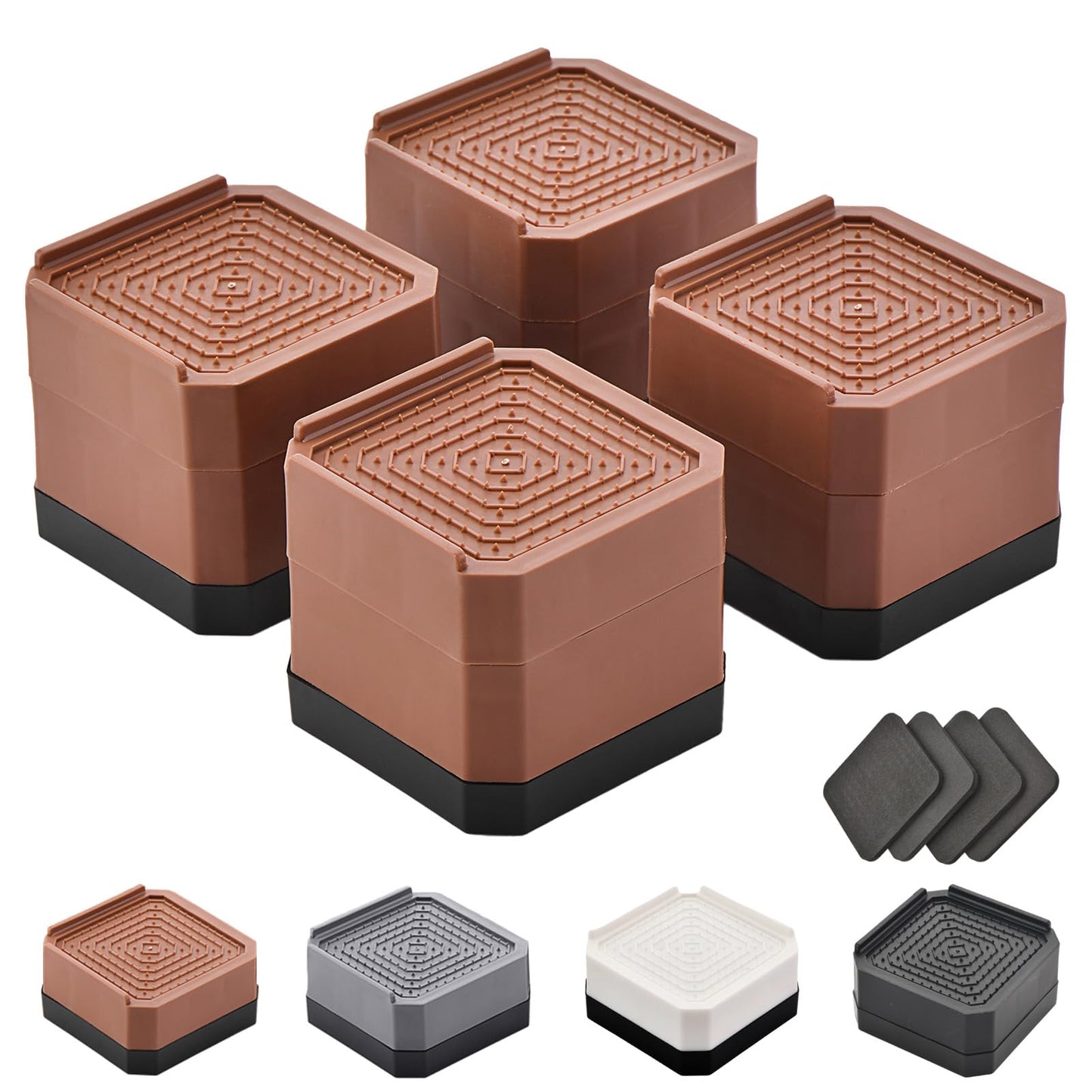 Brown-square-4 Pack - 2 layer(3inches)