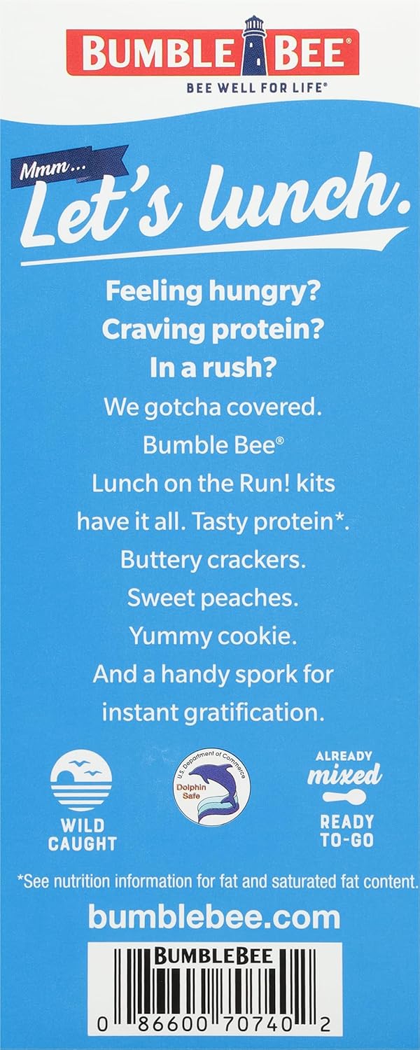 Bumble Bee Ready to Eat Tuna Kit for Outdoor Adventure, Wild Caught Lunch On The Run with Crackers and Spork, No Refrigeration