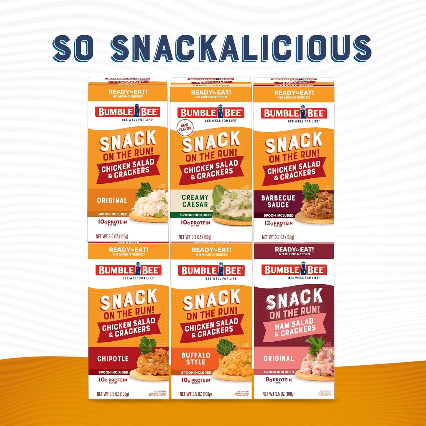 Bumble Bee Snack On The Run Ham Salad Kit - Single-Serve Protein for Shared Break Room Snack Stock