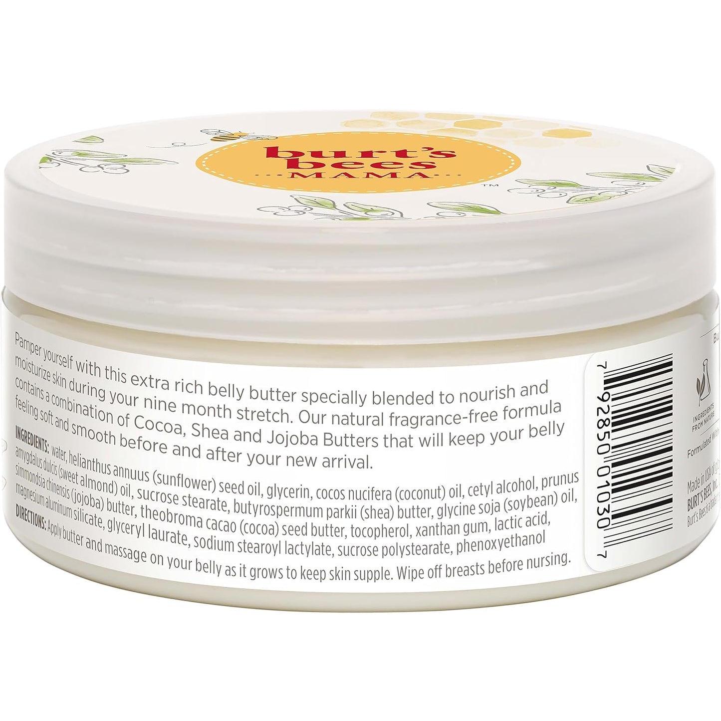 Burt's Bees Mama Belly Butter – Nurturing Family Pick for Pregnancy Self Care, Gentle Belly Cream
