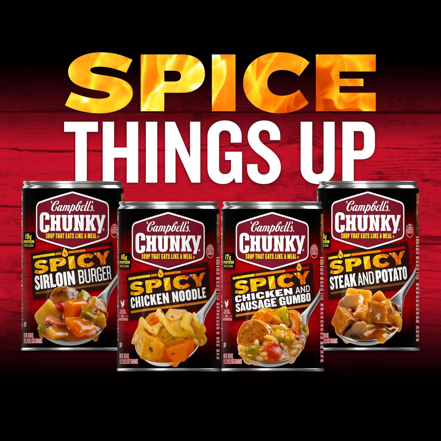 Campbell's Chunky Spicy Sausage Mac Soup, 18.8 oz Can – Ready-to-Eat Post-Workout Refuel with 18g Protein for Active Professionals