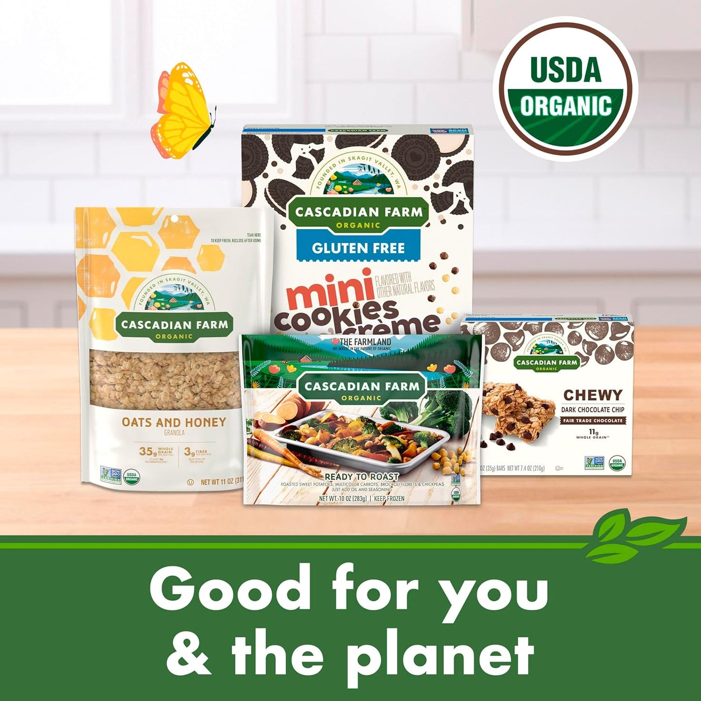 Cascadian Farm Organic Mini Cookies 'n' Crème Cereal – Thoughtful Hostess Gift for the Family Holiday Brunch