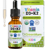 Dr. Green Mom Baby & Toddler Vitamin D3 Drops with K2 — USDA Organic, Sugar-Free, Easy Single-Drop Dose