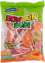 Colombina Bon Bon Bum Mango Lollipop Variety – Easter Basket Stuffers and Thoughtful Hostess Gifts for Adults