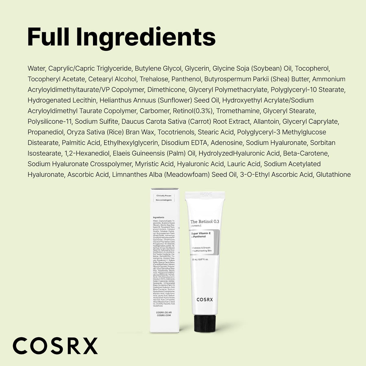 COSRX Retinol 0.3% Cream – Holiday Gift for Her, Gentle Retinol Night Cream for Beginners