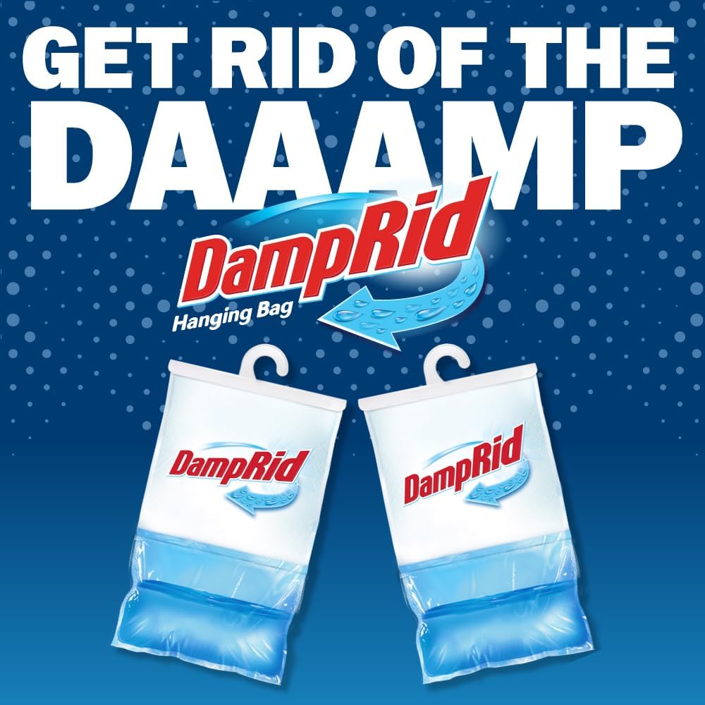 DampRid Hanging Moisture Absorber 15.4 oz Fragrance Free – Low-Risk Closet Air Care for Allergy and Asthma Households