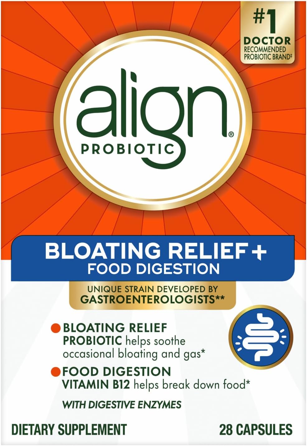 Align Probiotic for Medication-Cabinet and Desk Storage, Protected 28-Capsule Digestive Routine