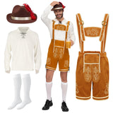 Spooktacular Creations 4-Piece Bavarian Lederhosen Costume – Weather-Friendly Outdoor Beer Festival Look for Adult Men