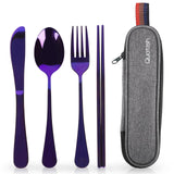 Quatish Travel Cutlery Set with Case – Meaningful Sustainable Gift for Valentine's Day, Graduation, and Office Secret Santa