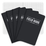 Elan Publishing Company Field Notebook – Minimalist Pocket Journal for Intentional Note-Taking, 3.5x5.5 Inch Black Memo Book, Pack of 5