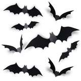 Coogam Realistic 3D Black Bats 60 Piece Set – Waterproof PVC Bat Decor for Bookshelf and Cabinet, DIY Halloween Ambiance