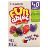 Funables Fruity Snacks, Vitamin Fortified Berry Gummies for Kids Lunchbox and Care Packages