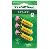 Ticonderoga Pencil Shaped Erasers – Latex-Free, PMA Certified Bulk Erasers for Elementary Classrooms and Study Tables