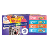 Purina Friskies Pate Wet Cat Food Variety, Seafood & Chicken – No Artificial Preservatives Clean-Label Meal for Safety-Minded Cat Owners (40) 5.5 oz Cans