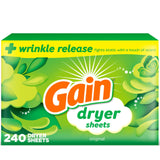 Gain Dryer Sheets Plus Wrinkle Release, Original – Designer-Smelling Home Refresh for Multi-Bedroom Spaces, 4 Pack
