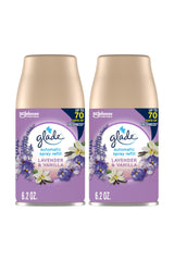 Glade Automatic Spray Refill – 2-Count Lavender Vanilla Aerosol with Adjustable 9, 18, 36 Minute Spray Intervals for Aromatherapy Corners