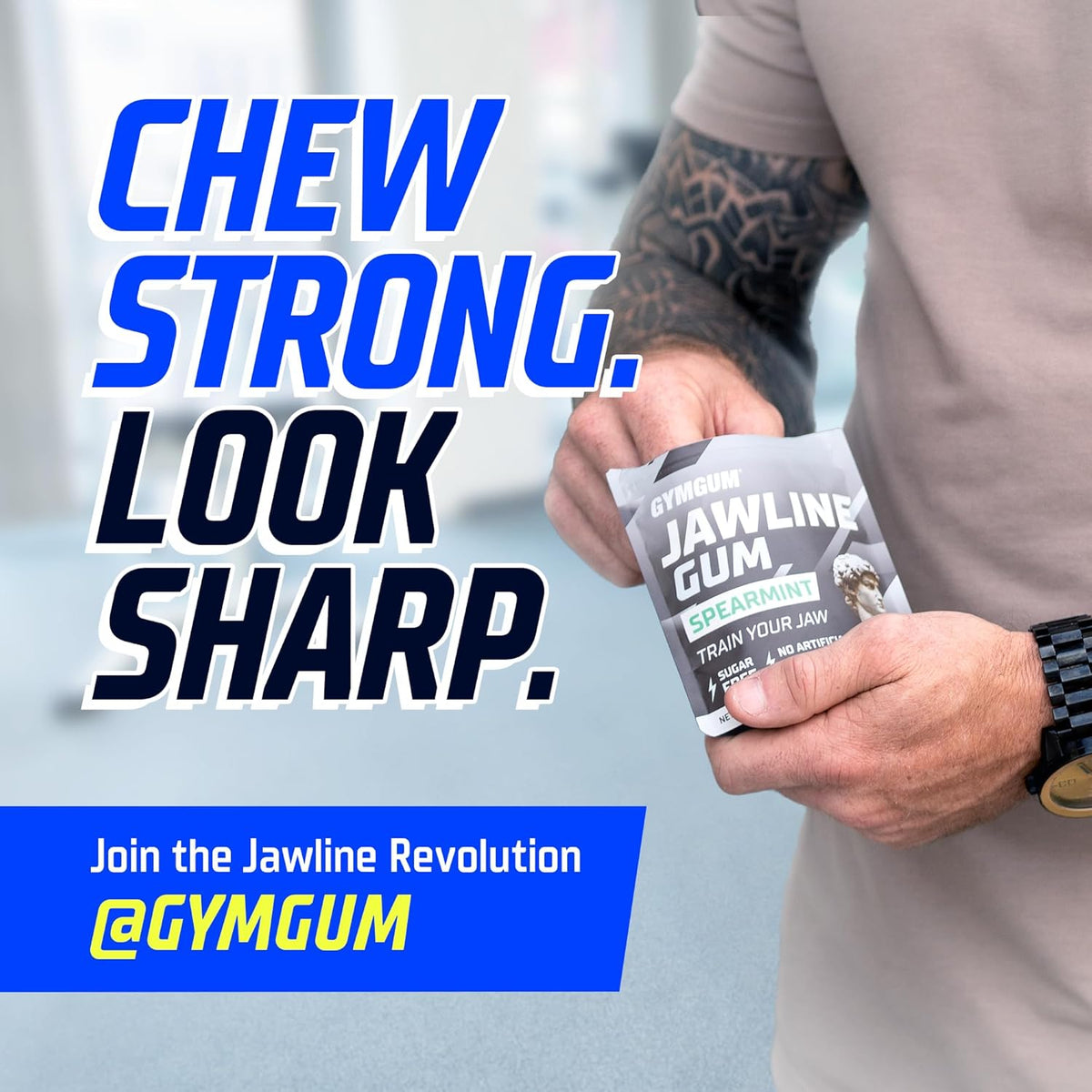 GYMGUM Jawline Gum Ultra Hard Chewing Gum | Nightly Self-Care Ritual for Facial Sculpting and Stress Relief