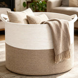 OBQAY Large Woven Blanket Basket – Stylish Apartment Warming Gift for Her