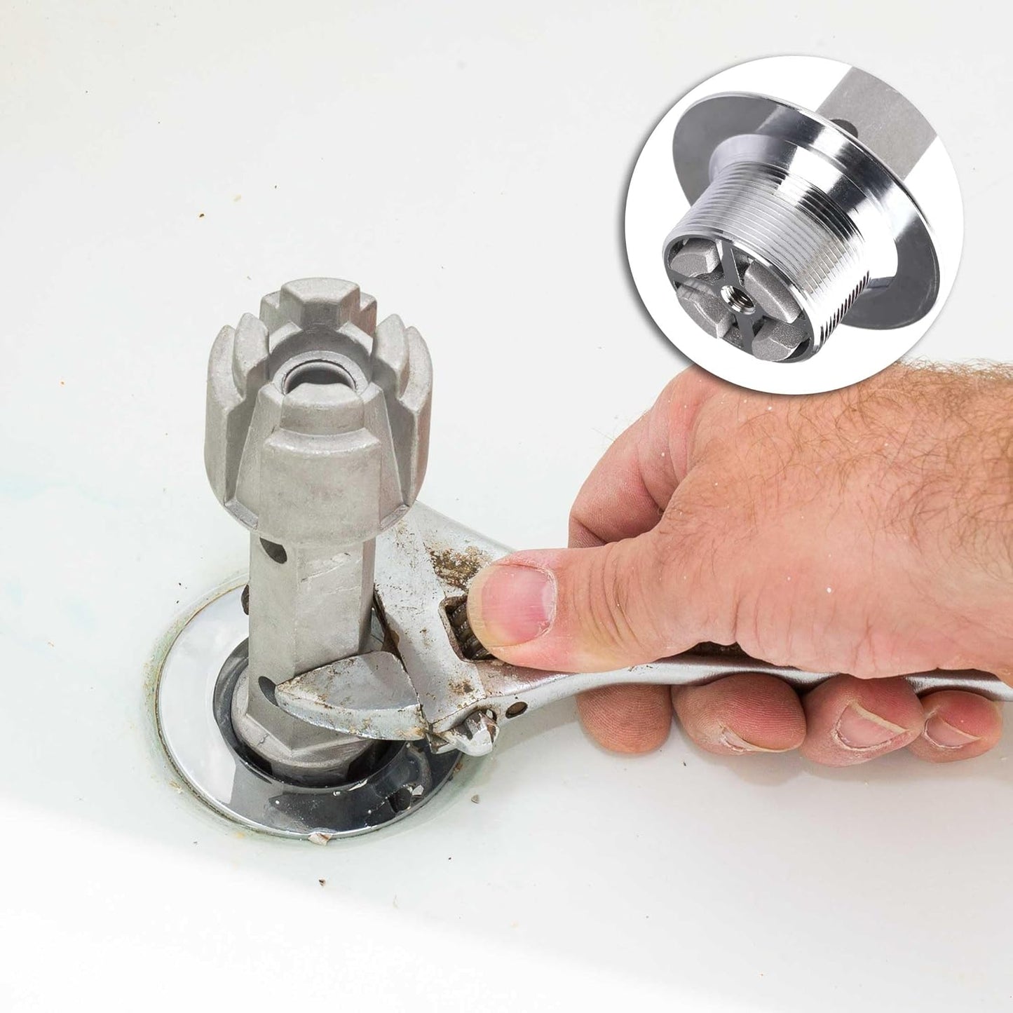 HAUTMEC PL0030 Tub Drain Remover Wrench – Plumber Productivity Tool for Fast Bathroom Service Calls
