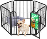 FXW Homeplus Unleashed Indoor Dog Playpen - Walk-In Gate Latch Closure 24 Inch 4 Panels Pet Safe Play Area, Black
