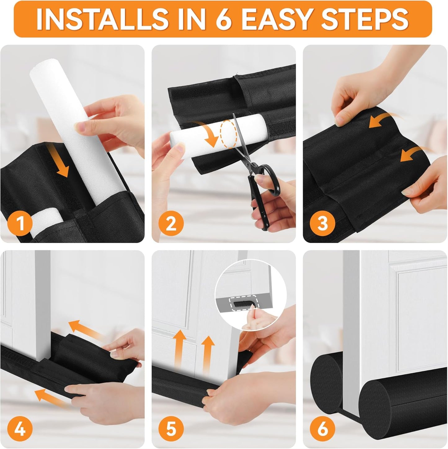 Holikme Under Door Draft Stopper – Non-Invasive Door Gap Filler That Leaves Doors and Floors Untouched