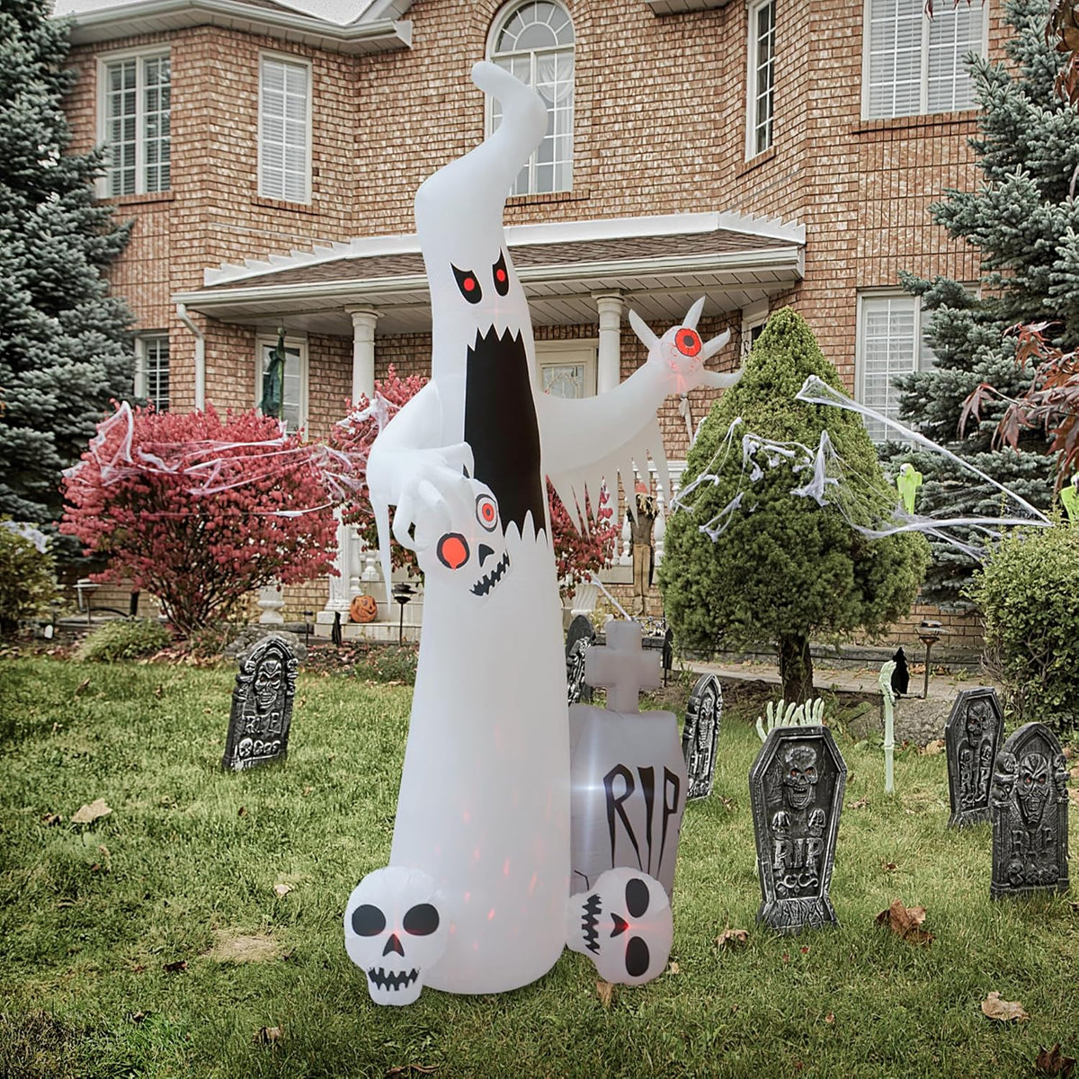HOPOCO 12FT Halloween Ghost Inflatables – Thoughtful Seasonal Gift for Friends Who Decorate the Yard Every Year