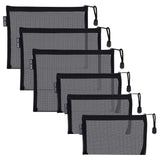 HRX Mesh Organizer Set 6pc – Intentional Home Office Storage, Neutral Tones, Zipper Closure