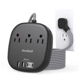WorkTech Pro Power Strip – Less-Is-More Home Office Upgrade, 7-in-1 Compact Power Bar with Hidden Outlet Design