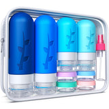 Travel Size Bottles for Cabin Getaways and Backcountry Hikes, Refillable BPA Free Silicone Container Set
